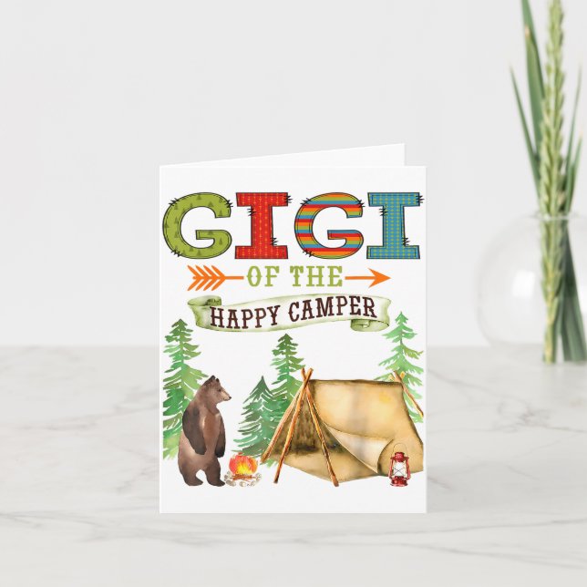 Cartão Gigi Of The Happy Camper First Birthday Camng  (Frente)