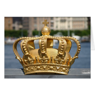 Cartão Gilded Crown, Ponte Skeppsholm, Estocolmo, Suecia