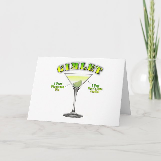 Cartão Gimlet Martini Cocktail Recebe Arte (Frente)