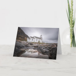 Cartão Gimsoy Church Lofoten Noruega