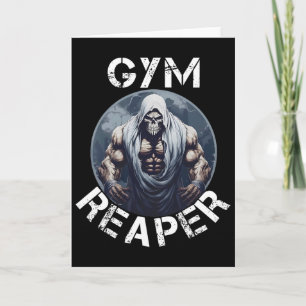 Cartão Ginásio Ceifador Fitness Halloween Esqueleto Trein