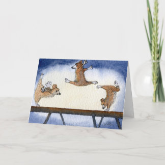 Cartão Ginástica artística do cão do Corgi de Galês