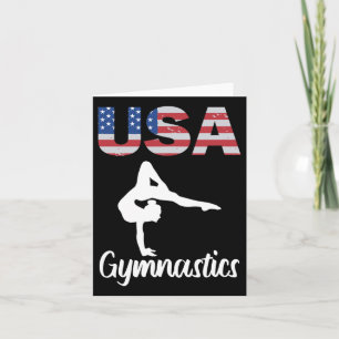 Cartão Ginástica De Bandeiras Americanas No Tee Gymnast 4