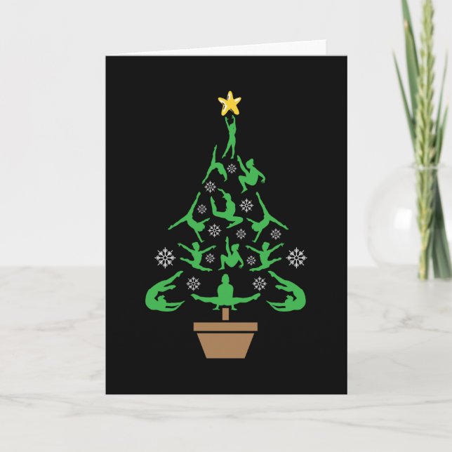 Cartão Ginástica Feminina Árvore de Natal (Frente)