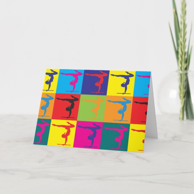 Cartão ginástica Pop Art (Frente)