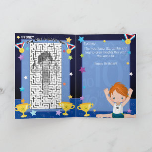 Cartão Ginger Boys Gymnastics Você É Um Aniversário De Ba