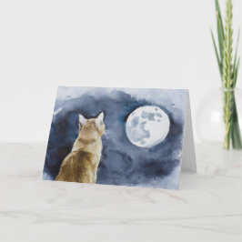 Cartão Ginger Cat e Plenamente Moon Greeting Card