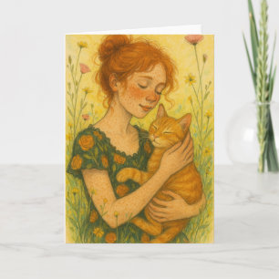 Cartão Ginger Cat Mamãe Laranja Tabby