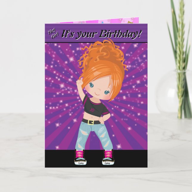 Cartão Ginger Girls Hip Hop Word Search Happy Birday (Frente)
