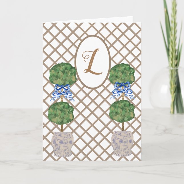 Cartão Ginger Jar Jars Topiary Cesta Verde (Frente)