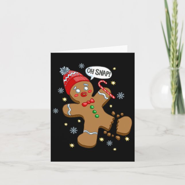 Cartão Gingerbird Man Oh Snap Christmas (Frente)