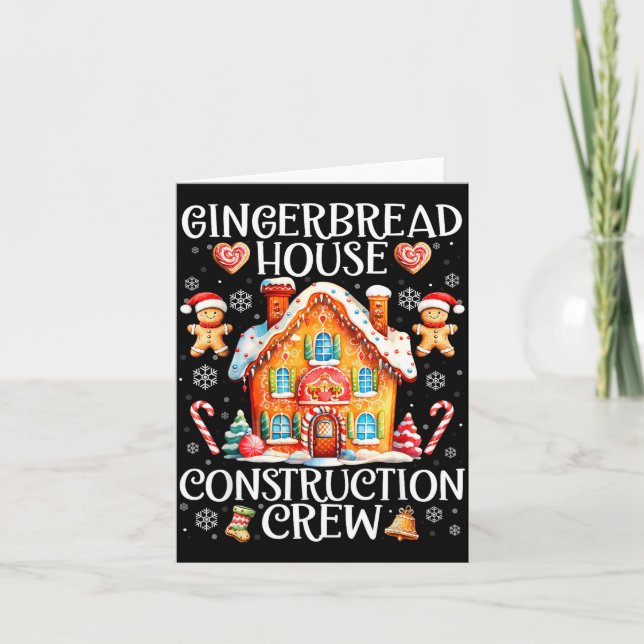 Cartão Gingerbread House Construction Crew Baking Christm (Frente)