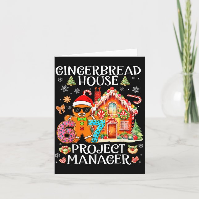 Cartão Gingerbread House Project Manager Decorating Bakin (Frente)