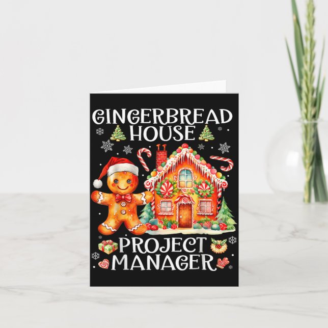 Cartão Gingerbread House Project Manager Decorating Bakin (Frente)