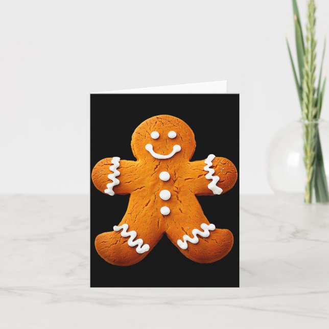 Cartão Gingerbread Man Costume Funny Halloween Christmas  (Frente)