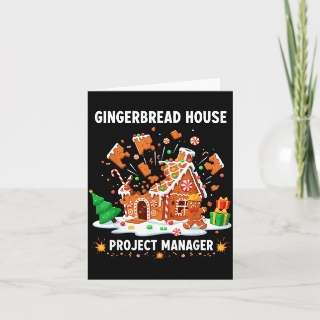 Cartão Gingerbread Man Costume, Gingerbread House Project (Frente)