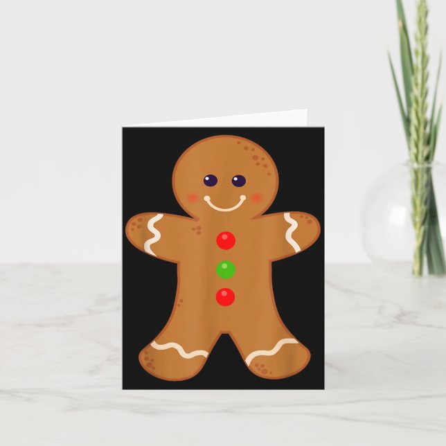 Cartão Gingerbread Man Shirt Christmas Cookie Baking Holi (Frente)