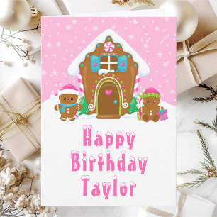 Cartão Gingercake House Pink Happy Birday