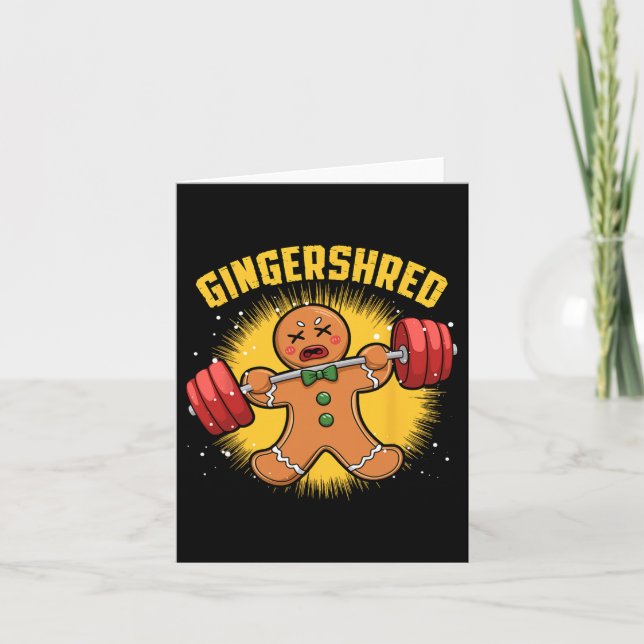 Cartão Gingershred Funny Gingerbird Man Gym (Frente)