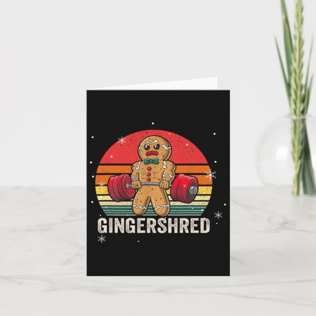 Cartão Gingershred Funny Gingerbird Man Gym (Frente)