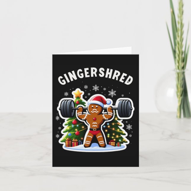 Cartão Gingershred Funny Gingerbird Man Gym (Frente)