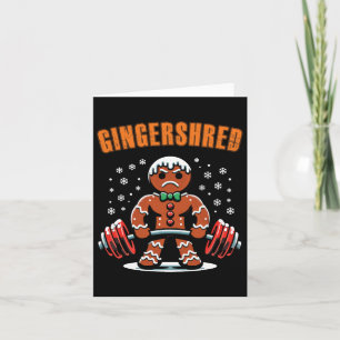 Cartão Gingershred Funny Gingerbird Man Gym