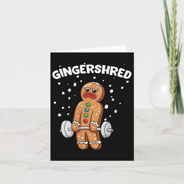 Cartão Gingershred Funny Gingerbird Man Gym (Frente)