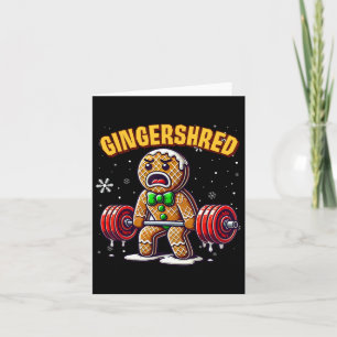 Cartão Gingershred Funny Gingerbird Man Gym