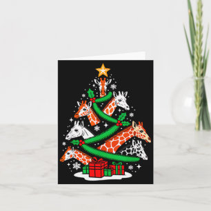 Cartão Girafa Árvore Natal Amante Girafa Xmas Esquadrão E