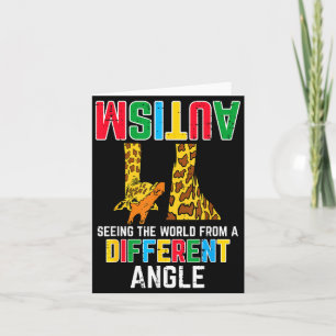 Cartão Girafa Autismo Vendo o Mundo de um Ângulo Diferent
