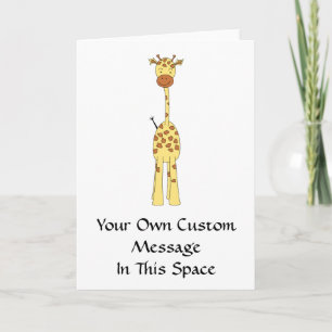 Cartão Girafa Bonita Alta. Cartoon Animal.