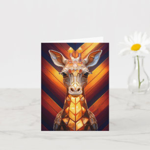 Cartão Girafa brilhante na Chevron