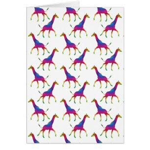 Cartão Girafa Colorida Arco-Íris