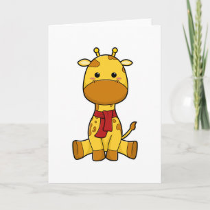 Cartão Girafa com Scarf