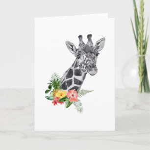 Cartão Girafa das flores