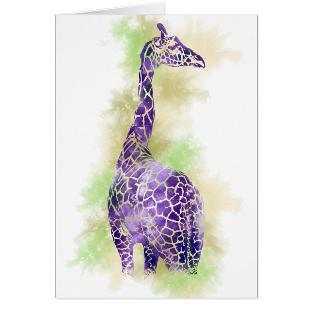 Cartão Girafa de Aquarela 1 (Frente)