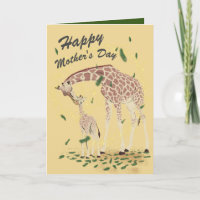 Girafa em água, Dia de as mães-mãe e filho