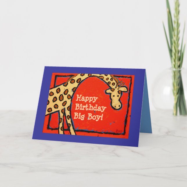 Cartão girafa, HappyBirthdayBig Boy! (Frente)