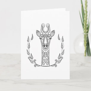 Cartão Girafa inspirada