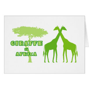 Cartão Girafa na África (Verde)