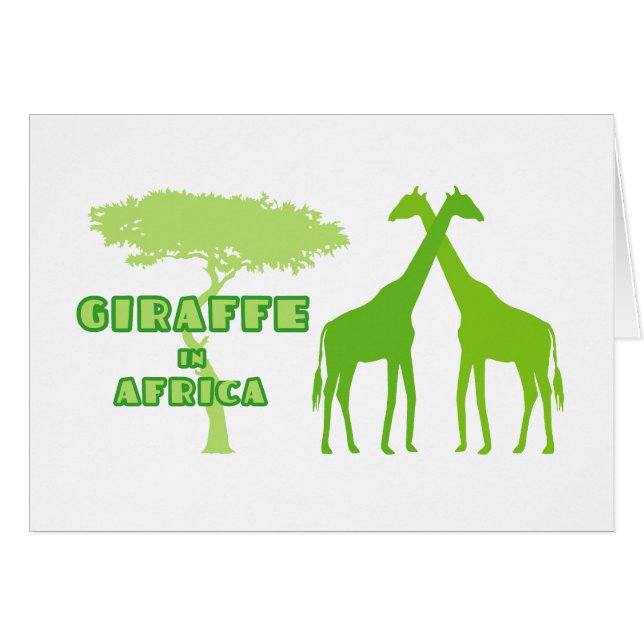 Cartão Girafa na África (Verde) (Frente Horizontal)