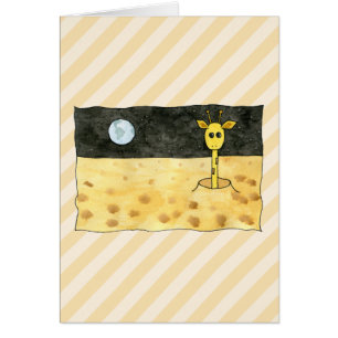 Cartão Girafa na lua