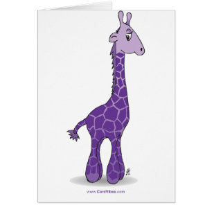 Cartão Girafa roxo