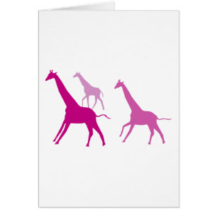 Cartão Girafas correndo (roxo)
