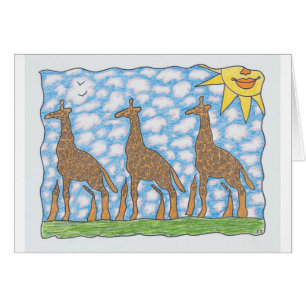 Cartão GIRAFAS de AFRIKA TRÊS por Ruth I. Rubin