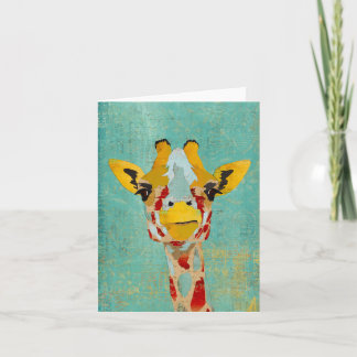 Cartão Girafas espreitando Dourados Notecard