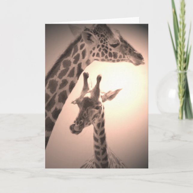 Cartão girafas, mãe e filho (Frente)