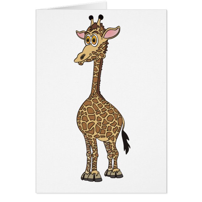 Cartão Giraffe Cartoon (Frente)