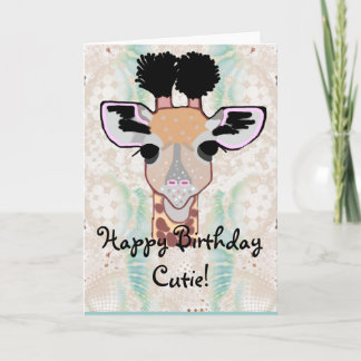Cartão Giraffe Feliz Aniversário Cutie!