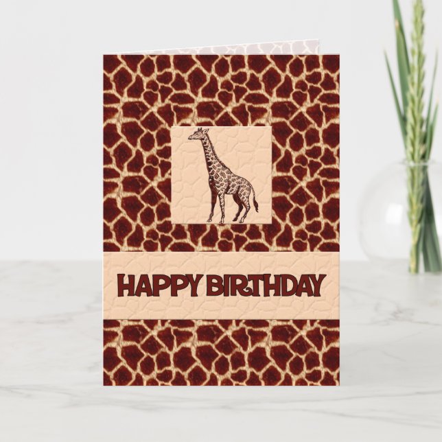 Cartão Giraffe Impressão Birthday Deluxe (Frente)